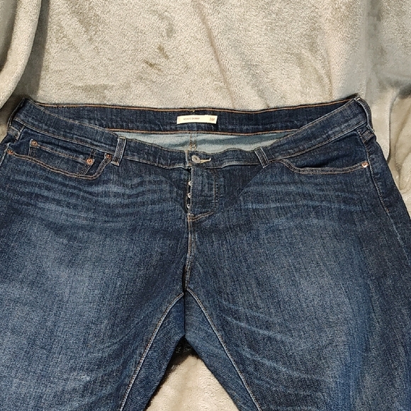 Levi's Wedgie skinny Dark Blue Ankle & Cropped Raw Hem Jeans button fly SZ 24W - Picture 4 of 7